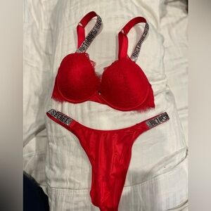Victoria secret rhinestone lace set